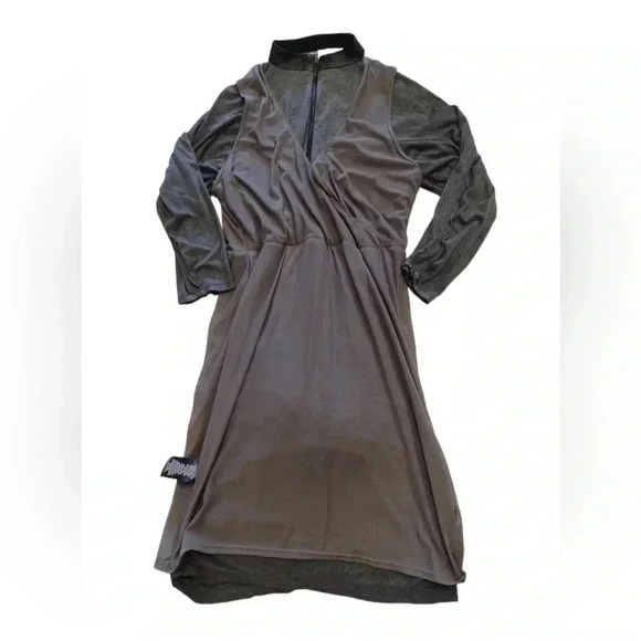 Alice + Olivia Pace Dress In Charcoal  Mini Designer Body Con Size 8 - Picture 10 of 13